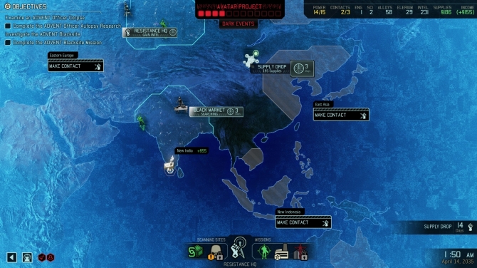 Карта XCOM  стала плоской, но количество объектов на ней увеличилось в несколько раз