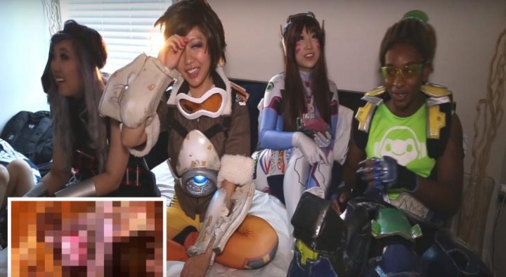 Просто косплеерши Overwatch просто смотрят порнопародию на Overwatch