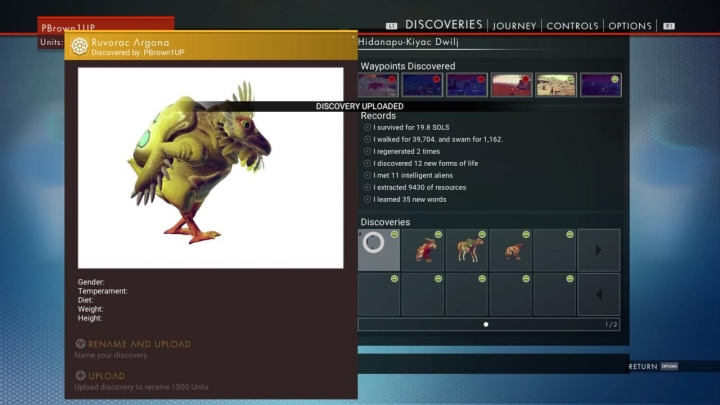 Каждому найденному виду в No Man's Sky вы можете дать имя. Правда, это быстро наскучивает, да и варианты забавных имен довольно быстро заканчиваются