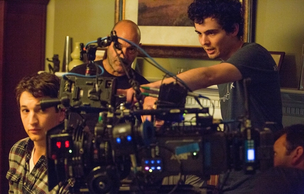 Майлз Теллер (слева) и Дэмьен Шазелл (справа) на съемках «Whiplash»