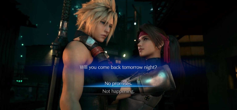 Что выбрать ответом Джесси на предложение о свидании в Final Fantasy 7 Remake: «Не обещаю» или «Этого не будет»?