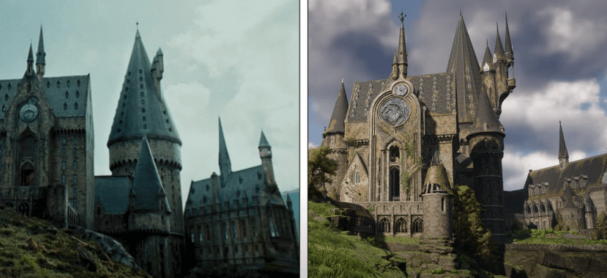Сравнение локаций из игры Hogwarts Legacy с фильмами по Гарри Поттеру