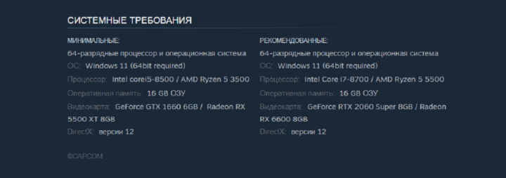 Системные требования Resident Evil 9 Requiem